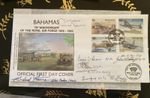 WW2 Rare Battle of Britain pilots  multiple signed 75th ann RAF Bahamas FDC