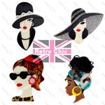 RETRO chic VINTAGE LADY BROOCH multi coloured HANDMADE pin BIG vtg HAT