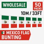 50 Packs 🇲🇽 Wholesale Mexico Flag Bunting – 10M / 33FT | World Cup 2026 Décor