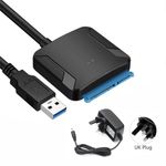 SATA to USB 3.0 Adapter Cable for 2.5/3.5 Inch SSD HDD with UK Plug