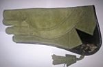 Falconry & Small Eagle Left hand Glove 3 Layer Suede Leather 14", Dull Green
