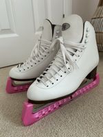 Ladies Figure Ice Skates Riedell Uk Size 6 White In VGC Model 121 Size 8 Wide