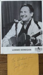 LONNIE DONEGAN KING OF SKIFFLE  AUTOGRAPH & PROMO PHOTO &  SINGER GERRY BRERETON