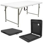 Folding Trestle Table Height Adjustable Portable Camping Picnic Table 120cm 4ft