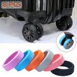 8PCS Luggage Wheel Cover Silicone Reduce Noise Suitcase Caster Wheel Protector