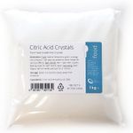Citric Acid 1kg - 100% Pure Food Grade Fine 1 kg (Pack of 1), White Crystals