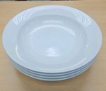4x MARKS & SPENCER MAXIM WHITE RIMMED CEREAL / SOUP DESSERT BOWLS 21cm 