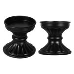 2Pcs Vintage Iron Candlestick Holders Black European Style Reusable Candle Stand