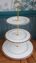 M & S Connaught elegant 3 tier XL china cake stand.