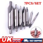 7PCS Combined HSS Spotting Center Drill Countersink Bit Lathe Mill Tackle Tool