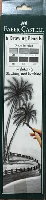 6 Faber-Castell Drawing Graded Sketching Pencils (2B-8B) Soft Pencils!