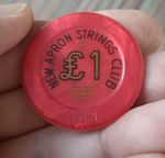 Vintage Casino £1 Chips /Jetons Tokens - New Apron Strings Club London