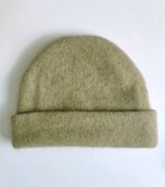 WEFT New Zealand Possum Fur Merino Wool Beanie Hat Light Khaki/Brown Unisex Warm