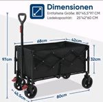 Hand Flatbed Truck Steel Black 330lbs 68x42cm Platform 5.5" Wheels