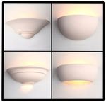Wall Light Unglazed Uplight Half Oval Crescent Paint Over Ceramic Up Light