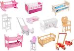 Sale! Dolls Wooden Set High Chair Rocking Crib Cot Bed Pram Pushchair Girls Toys