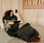 SnoozeFest wearable pod sleeping bag. Zips arms, feet. Soft cotton inner. New.