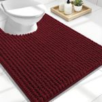  Toilet Rugs U-Shaped 24x20, Extra Soft 24" x 20" Contour Rug Burgundy