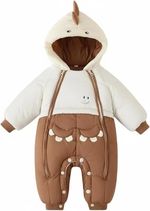 Baby Toddler Boys Girls Hooded Winter Romper Snowsuit Pram Suit Size 6-12 Months