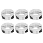 6Pcs, Double Split Clamp-on Shaft Collar 20mm Bore 40mm OD 12mm Thickness