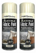 2 x Flexible Fabric Ivory Spray Paint Can Leather Vinyl Textile Clothes - 200ml