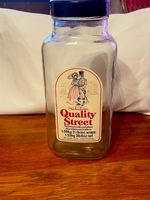 Vintage 1980’s Mackintosh’s Quality Street Glass Sweet Jar  Lid 31x14x10cm Fab
