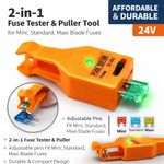 2-in-1 Car Fuse Tester & Puller Tool for Mini Standard Maxi Blade Fuses 24V LED