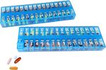 31 Day Twice-a-Day Monthly Pill Box Planner Set - AM & PM Medication Organizer