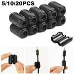 UK Ring Core Ferrite Bead Choke Clamp Coil RFI Cable Clip Snap On 3.5/5/7/9/13mm