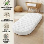Baby Moses Pram Basket Mattress 4CM Extra Thick Oval Cushioned Comfy Soft Sizes