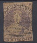 New Zealand Stamps: 1863: 3d Brown-Lilac; Imperf: Wmk Large Star; SG40; CV £225