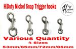 ROUND SWIVEL TRIGGER SNAP HOOKS 53/65/72/85MM LEATHER HORSE DOG LEAD
