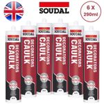 6x Decorators Caulk Soudal Chalk Sealant Paintable Flexible Fast Dry - 290ml