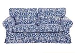 Custom Made COVER FOR IKEA Ektorp 2-Seater Sofa BLUE FLORAL FULL COTTON