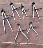 Vintage Engineering Callipers Toolmakers Technical Drawing Design x 6 PEC USA