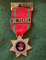 Imperial Grand Black Chapter Long Service 30 Years Enamel Medal Badge Pin
