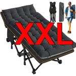 SLSY Oversized Folding Camping Bed for Adult 400kg Capacity XXL 198x81x46 cm