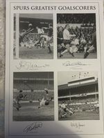 Spurs Greatest Goalscorers Photo 23 X 17  Signed By Four Greaves ETC  AFTAL Coa