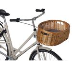 Basil Pluto Dog Bike Basket - Front Brown Wicker