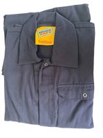 WORKSAFE NAVY COTTON DRILL BOILERSUIT SMALL  CONCEALED STUD FRONT REGULAR LEG