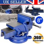 8'' 200mm Heavy Duty Bench Vice Grip Clamp Vise Workbench Anvil 360° Swivel Base