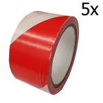 5 x 500 metres BARRIER TAPE NON ADHESIVE RED/WHITE HAZARD WARNING distancing