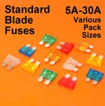 High Quality Standard Blade Fuses For Car Van Bike - 5A 10A 15A 20A 25A 30A 40A