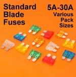 High Quality Standard Blade Fuses For Car Van Bike - 5A 10A 15A 20A 25A 30A 40A