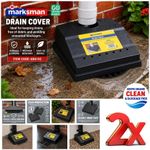 2 X HEAVY DUTY DRAIN COVER GARDEN GUTTER PIPE OUTDOOR DEBRIS LEAVES PROTECTOR