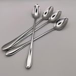 4 Long Handle Teaspoons Tea Spoon Stainless Steel Coffee Latte Ice-cream spoon