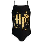Harry Potter Logo Swimming Costume Swimsuit One Piece Swimwear Stars Black Gold