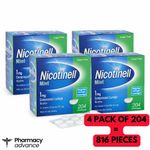 Nicotinell Mint 1mg Lozenge FOUR PACKS sugar free 816 TOTAL pieces UK PHARMACY