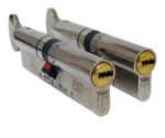 Yale Platinum 3 Star Euro Thumbturn Cylinder Anti Snap KA Pair 100mm (50x50)
