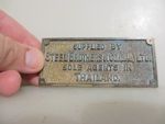 Vintage Brass Plaque Sign Steel brothers & Co (Siam) Ltd Antique Old Thailand